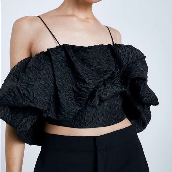 ZARA BNWT Voluminous Crop Top - Picture 6 of 8